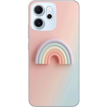 Le Balvo Oppo Reno 14F Uyumlu Gökkuşağı Pastel Baskılı Silikon Kılıf