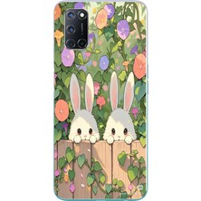 Le Balvo Oppo A52 Uyumlu Tavşan Kardeşler Baskılı Silikon Kılıf