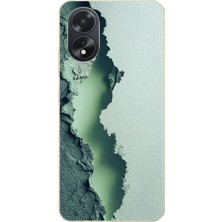 Le Balvo Oppo A38 Uyumlu Koyu Yeşil Izler Baskılı Silikon Kılıf