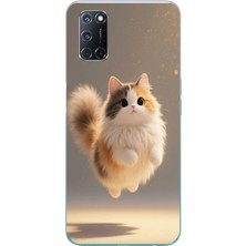 Le Balvo Oppo A52 Uyumlu Zıplayan Kedi Baskılı Silikon Kılıf
