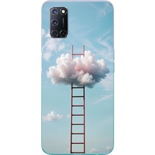 Le Balvo Oppo A52 Uyumlu Buluta Çıkan Merdiven Baskılı Silikon Kılıf