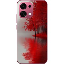 Le Balvo Oppo A6 Pro Uyumlu Sonbahar Gölü Baskılı Silikon Kılıf