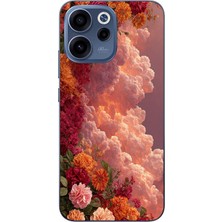 Le Balvo Oppo Reno 15F Uyumlu Güller ve Bulutlar Baskılı Silikon Kılıf