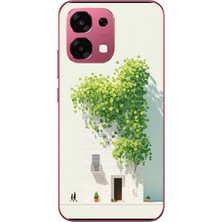 Le Balvo Oppo A6 Pro Uyumlu Sarmaşıklı Ev Baskılı Silikon Kılıf