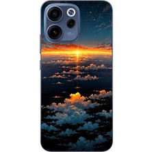 Le Balvo Oppo Reno 15F Uyumlu Gün Batımı ve Ay Baskılı Silikon Kılıf