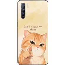 Le Balvo Oppo Reno 3 Uyumlu Dont Touch My Phone Baskılı Silikon Kılıf