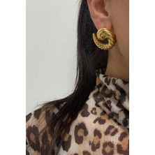 New Obsessions Vintage Sarmal Gold Kadın Çelik Küpe