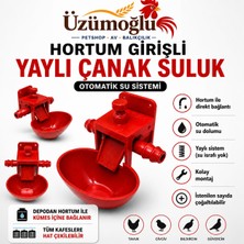 Üzümoğlu 1 Adet Hortum Girişli Yaylı Çanak Suluk | Otomatik Tavuk Civciv Suluk Sistemi | Kümes Için Pratik Suluk