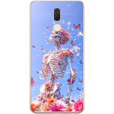 Le Balvo Huawei Mate 10 Lite Uyumlu Iskelet Çiçekleri Baskılı Silikon Kılıf
