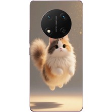 Le Balvo Honor Magic 7 Lite Uyumlu Zıplayan Kedi Baskılı Silikon Kılıf