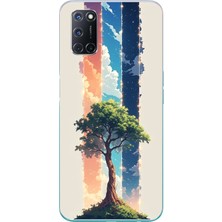Le Balvo Oppo A52 Uyumlu Yalnız Ağaç Dört Mevsim Baskılı Silikon Kılıf