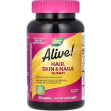 Nature’s Way Nature's Way, Alive!® Hair, Skin & Nails Gummies, Strawberry, 60 Gummies