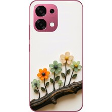 Le Balvo Oppo A6 Pro Uyumlu Dalda Açan Çiçekler Baskılı Silikon Kılıf
