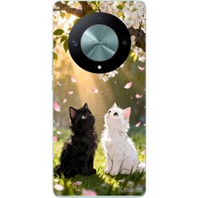 Le Balvo Honor X9B Uyumlu Ilkbahar Kedileri Baskılı Silikon Kılıf