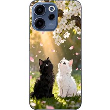 Le Balvo Oppo Reno 15F Uyumlu Ilkbahar Kedileri Baskılı Silikon Kılıf