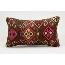 Kilim Wholesale El Yapımı Eski Kilimden Yapılmış Vintage Kırlent Kılıfı, Yün, 30X50 cm