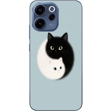 Le Balvo Oppo Reno 15F Uyumlu Yin Yang Kediler Baskılı Silikon Kılıf