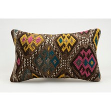 Kilim Wholesale El Yapımı Eski Kilimden Yapılmış Vintage Kırlent Kılıfı, Yün, 30X50 cm