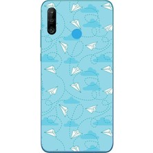Le Balvo Huawei P30 Lite Uyumlu Kağıttan Uçak Baskılı Silikon Kılıf