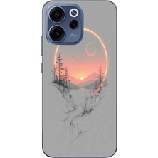 Le Balvo Oppo Reno 15F Uyumlu Günbatımı Mermer Desenli Baskılı Silikon Kılıf