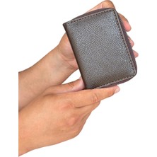 Tisaati Premium Serisi Lüks Deri Özel Üretim Dikey Fermuarlı Erkek Cüzdanı
