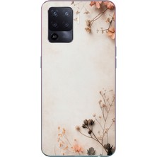 Le Balvo Oppo Reno 5 Lite Uyumlu Kuru Dallar Baskılı Silikon Kılıf
