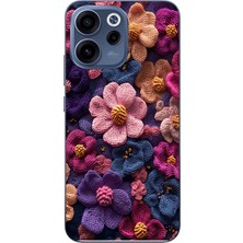 Le Balvo Oppo Reno 15F Uyumlu Çiçek Örgüsü Baskılı Silikon Kılıf