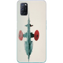 Le Balvo Oppo A52 Uyumlu Japon Şemsiyesi Baskılı Silikon Kılıf