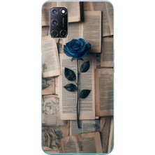 Le Balvo Oppo A52 Uyumlu Mor Gül Baskılı Silikon Kılıf