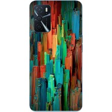 Le Balvo Oppo A16 Uyumlu Dikey Renkler Baskılı Silikon Kılıf