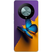 Le Balvo Honor X9B Uyumlu Mavi Kelebek Baskılı Silikon Kılıf