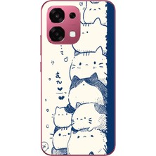 Le Balvo Oppo A6 Pro Uyumlu Mavi Kedi Kardeşliği Baskılı Silikon Kılıf