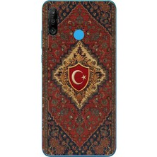 Le Balvo Huawei P30 Lite Uyumlu Türkiye Bayraklı Halı Baskılı Silikon Kılıf