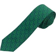 Brianze 5 cm Yeşil Desenli Slim Kravat
