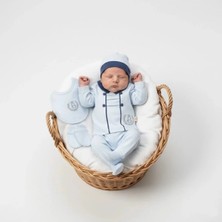 Zeynuko Erkek Bebek %100 Pamuk Taçlı Aslan 5'li Yenidoğan Hastane Çıkışı Zıbın Seti