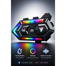 Seyutech Sy-20 Bluetooh 5.3 Motosiklet Kask Kulaklık Intercom Rgb Işıklı Motorsiklet Interkom