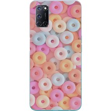 Le Balvo Oppo A52 Uyumlu Renkli Yuvarlak Şekerler Baskılı Silikon Kılıf
