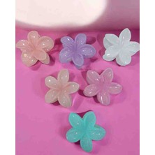 Tokacım43 City Vision 6 Adet Simli Lotus Kadın Toka Seti Büyük Boy 8 cm Çok Renkli Kristal Plastik Malzeme ile Şık Tasarım