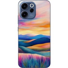 Le Balvo Oppo Reno 15F Uyumlu Renkli Pastel Günbatımı Baskılı Silikon Kılıf