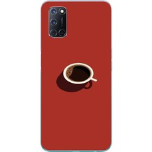 Le Balvo Oppo A52 Uyumlu Sade Kahve Kupası Baskılı Silikon Kılıf