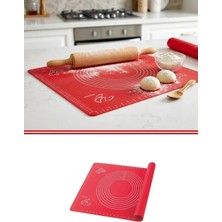 Silicolife Ölçülü Büyük Hamur Matı 45*60 cm Kırmızı