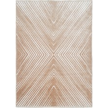 Pera Halı Çift Taraflı Bej ve Krem Modern Iskandinav Geometrik Desen Halı - Outlet - Bejhalou