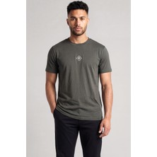 Armani Exchange Erkek Pamuklu Bisiklet Yaka Kısa Kollu Haki T-Shirt XM002454 AF10358-U8144