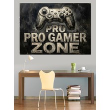 Tablomega Pro Gamer Zone Oyun Tabelası Dekoratif Kanvas - Mdf Ahşap Tablo