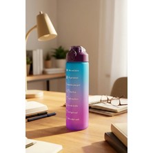 leela Home Renkli Cam Motivasyon Matarası 550 ml
