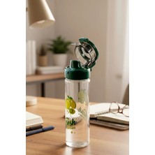 leela Home Limon Desenli Şeffaf Cam Matara 550 ml