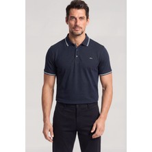 Paul & Shark Erkek Düğme Kapama Kısa Kol %100 Pamuk Mavi Polo Yaka T-Shirt 26411256SMA-013