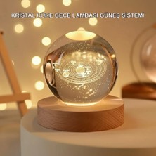 Genel Tedarik USB Bağlantılı Işıklı Kristal Küre Modern Ahşap Tabanlı Dekor