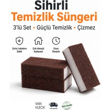 Van Vleck 3’lü Sihirli Bulaşık Süngeri – Çizmez Güçlü Temizlik Süngeri, Mutfak ve Banyo Temizlik Seti