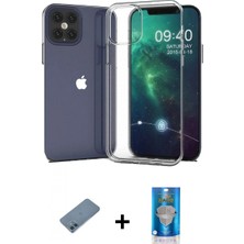 Pileli Store Pilelistore™ iPhone 12 Mini Kılıf Zirve Doku - Şeffaf Royal Nano Ekran Koruyucu + Shine Kamera Lens Koruma Cam - Mı